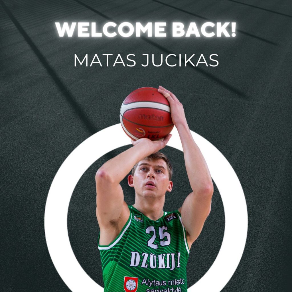 Po sezono pertraukos į komandą grįžta Matas Jucikas