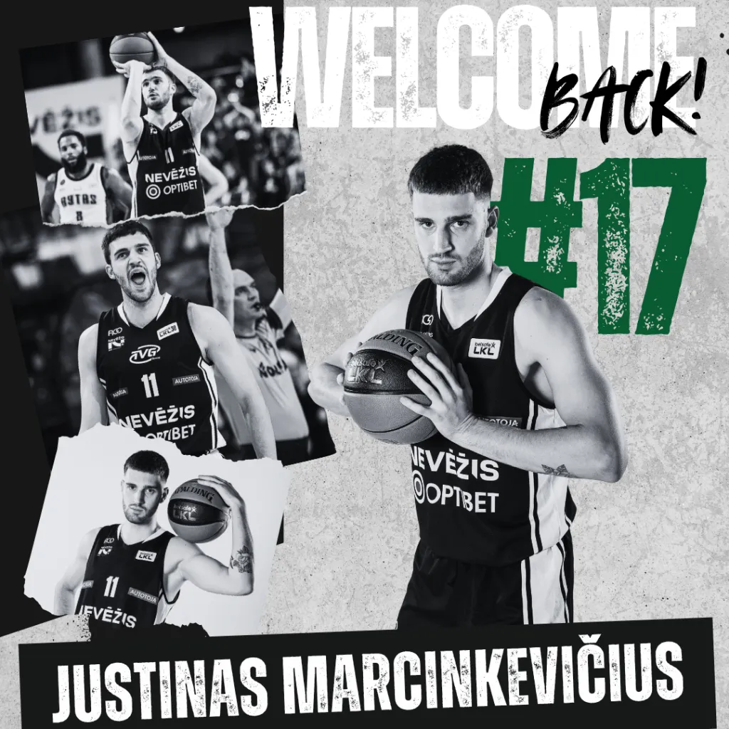 Į komandą grįžta puolėjas Justinas Marcinkevičius